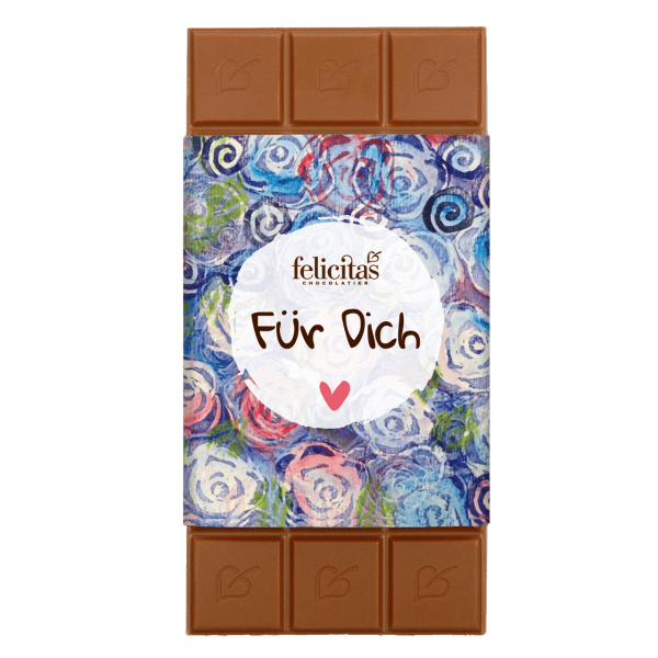 Schokoladentafel mit Blumenmotiv 100g