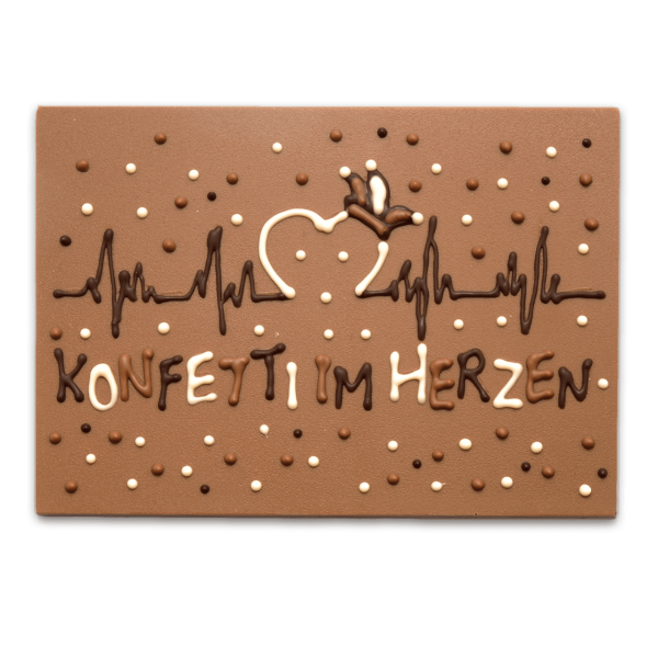 Schokokarte "Konfetti im Herzen"
