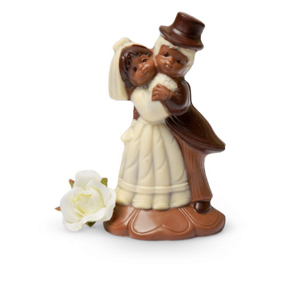 Brautpaar drückend aus Schokolade