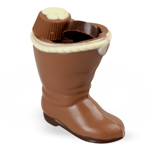 Weihnachtsstiefel klein gefüllt mit Pralinen