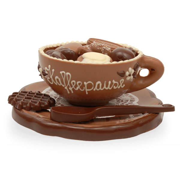 Schokoladen-Tasse "Kaffeepause" gefüllt mit Pralinen