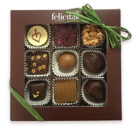 großes Pralinenquadrat glutenfrei gefüllt