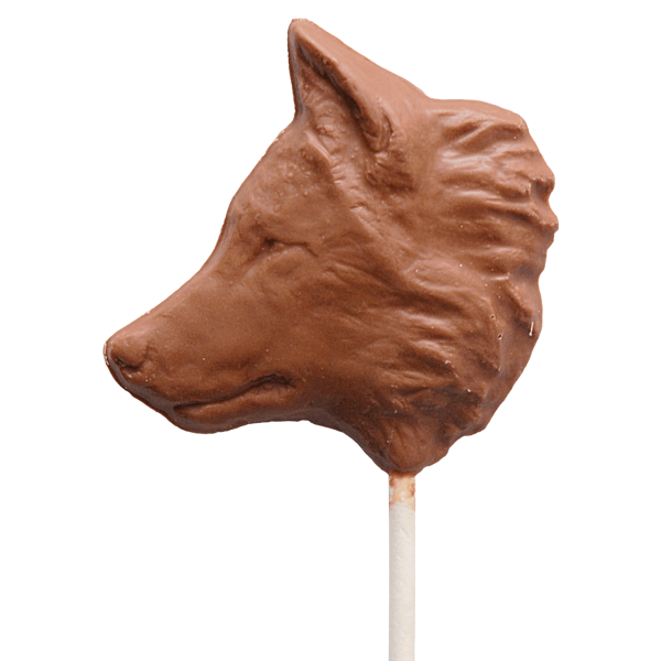 Wolfslutscher aus Schokolade
