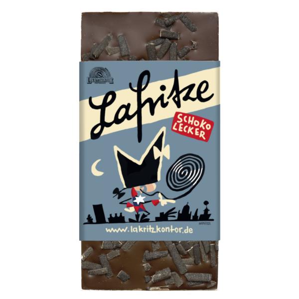 Tafelschokolade Zartbitter mit Lakritz-Flakes 100g