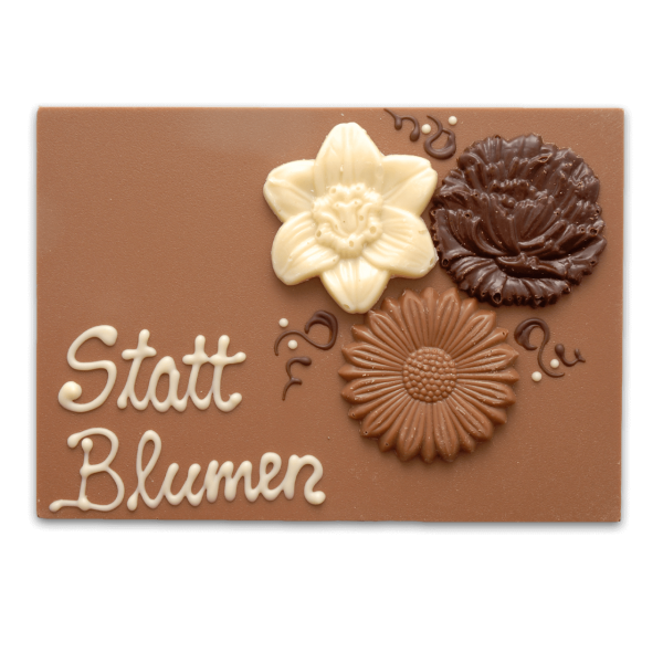 Schokokarte "Statt Blumen"