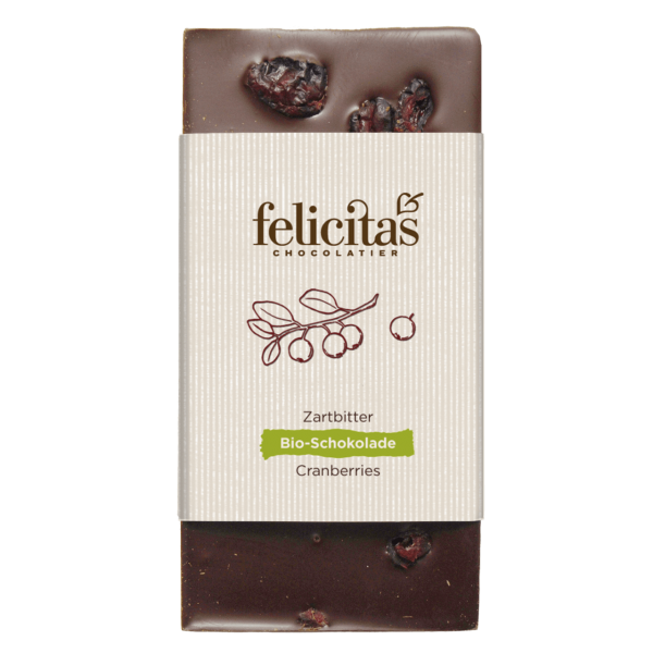 Tafelschokolade Bio mit Cranberries