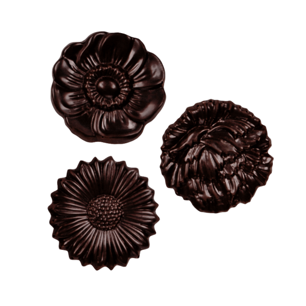 Schokoladenplättchen Blüten Edelbitter 70% 100g