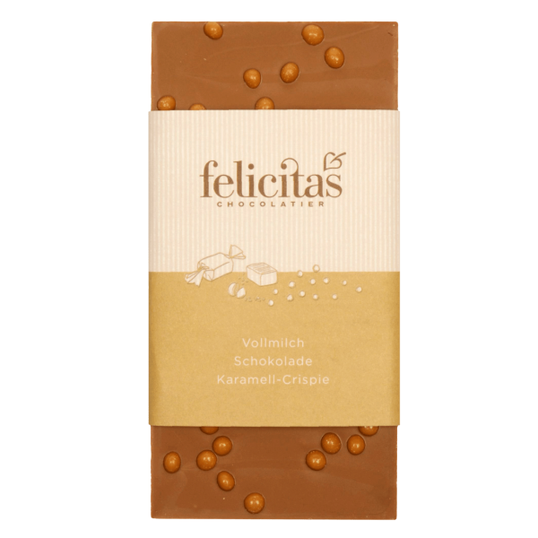 Tafelschokolade Vollmilch mit Karamell-Crispie 100g