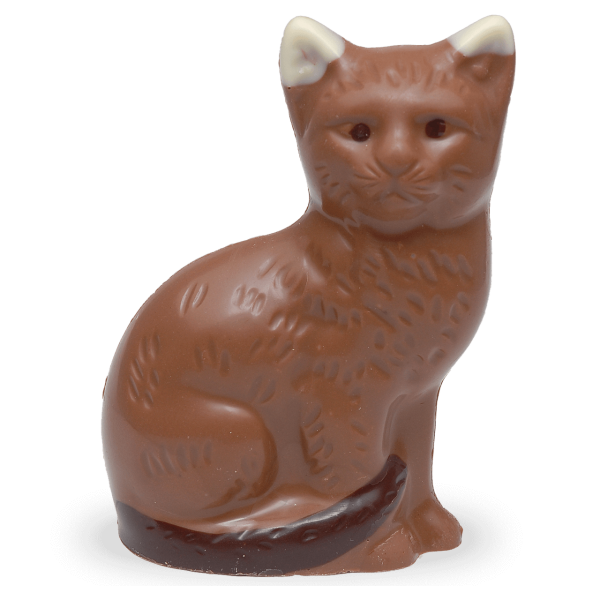 Schokoladen-Katze mit Schleife