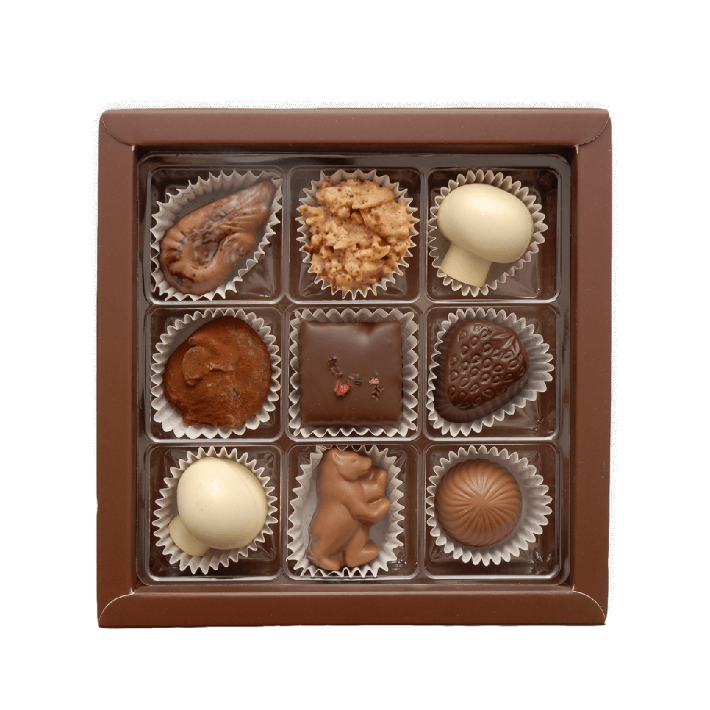 Pralinenquadrat mit alkoholfreien Pralinen klein #1