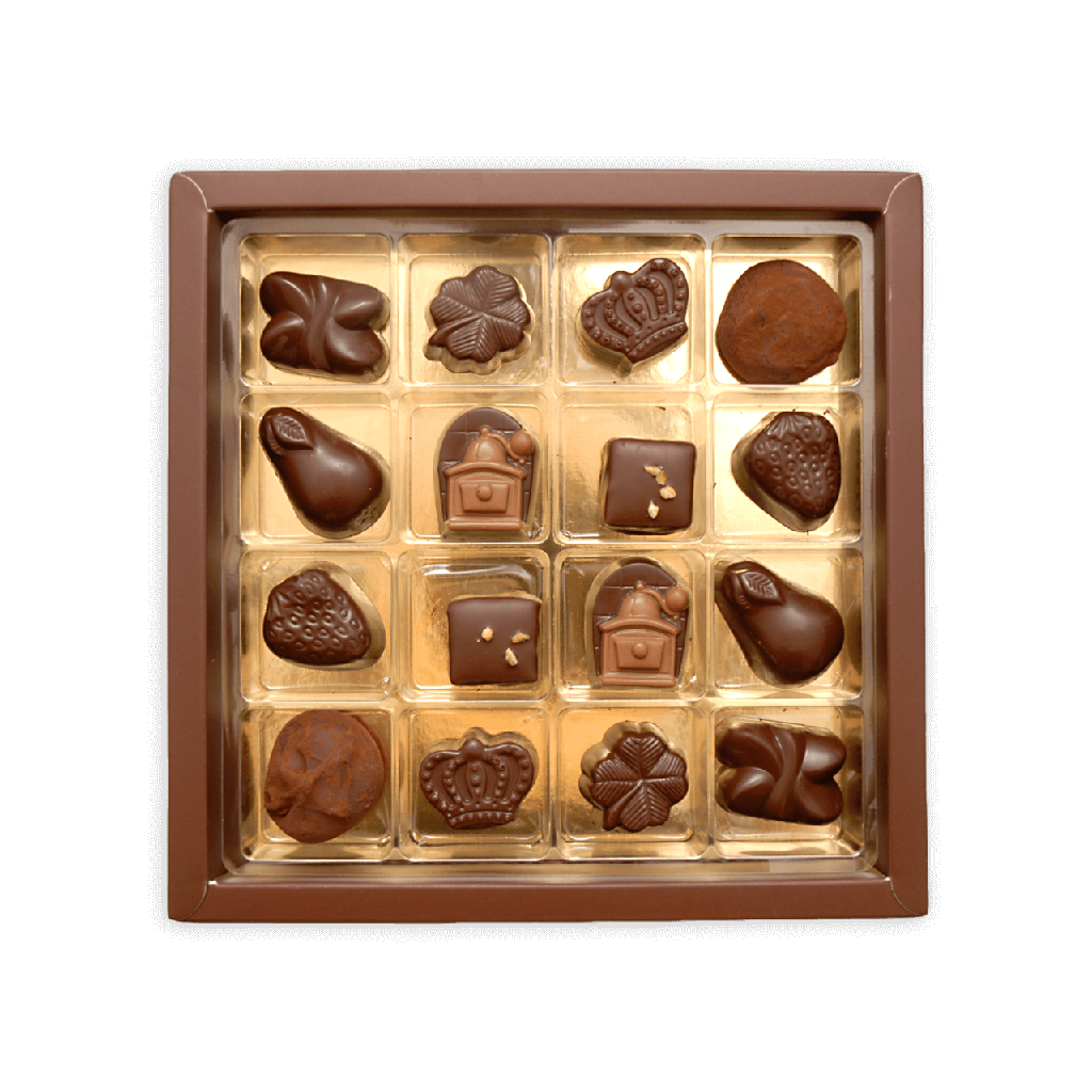 Pralinenquadrat mit Zartbitterpralinen groß #1