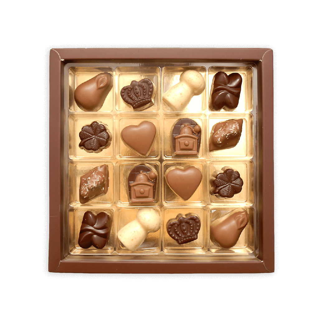 Pralinenquadrat mit gemischten Pralinen groß #1