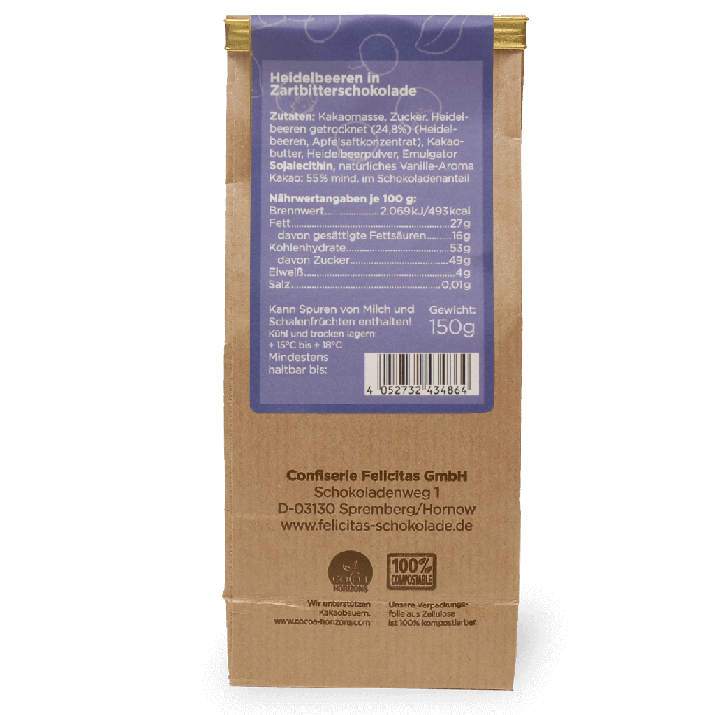 Schokolierte Heidelbeeren 150g #1