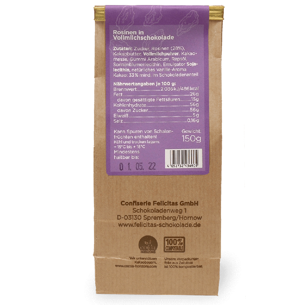 Schokolierte Rosinen Vollmilch 150g #1