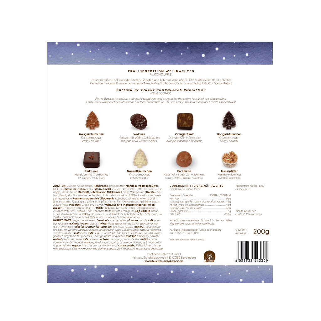 Pralinenquadrat Frohe Weihnachten #2