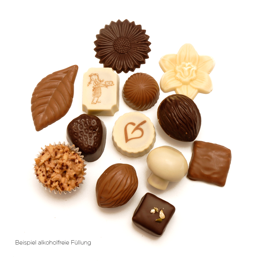 Schokoladen-Miesmuschel gefüllt mit Pralinen offen #1