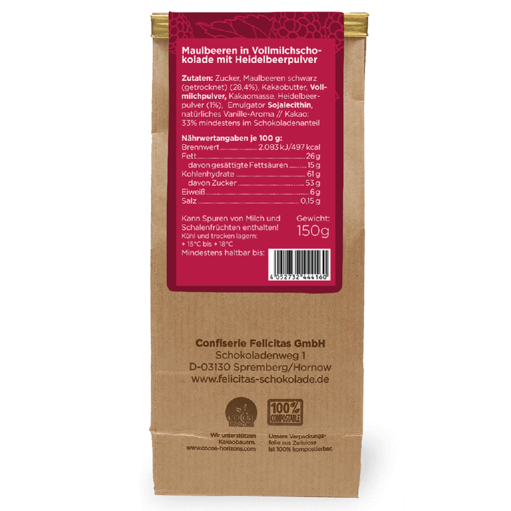 Schokolierte Maulbeeren 150g #1