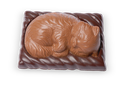 Schokoladen-Katze gefüllt mit Pralinen