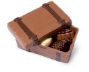 Schokoladen-Koffer gefüllt mit Pralinen alkoholfrei