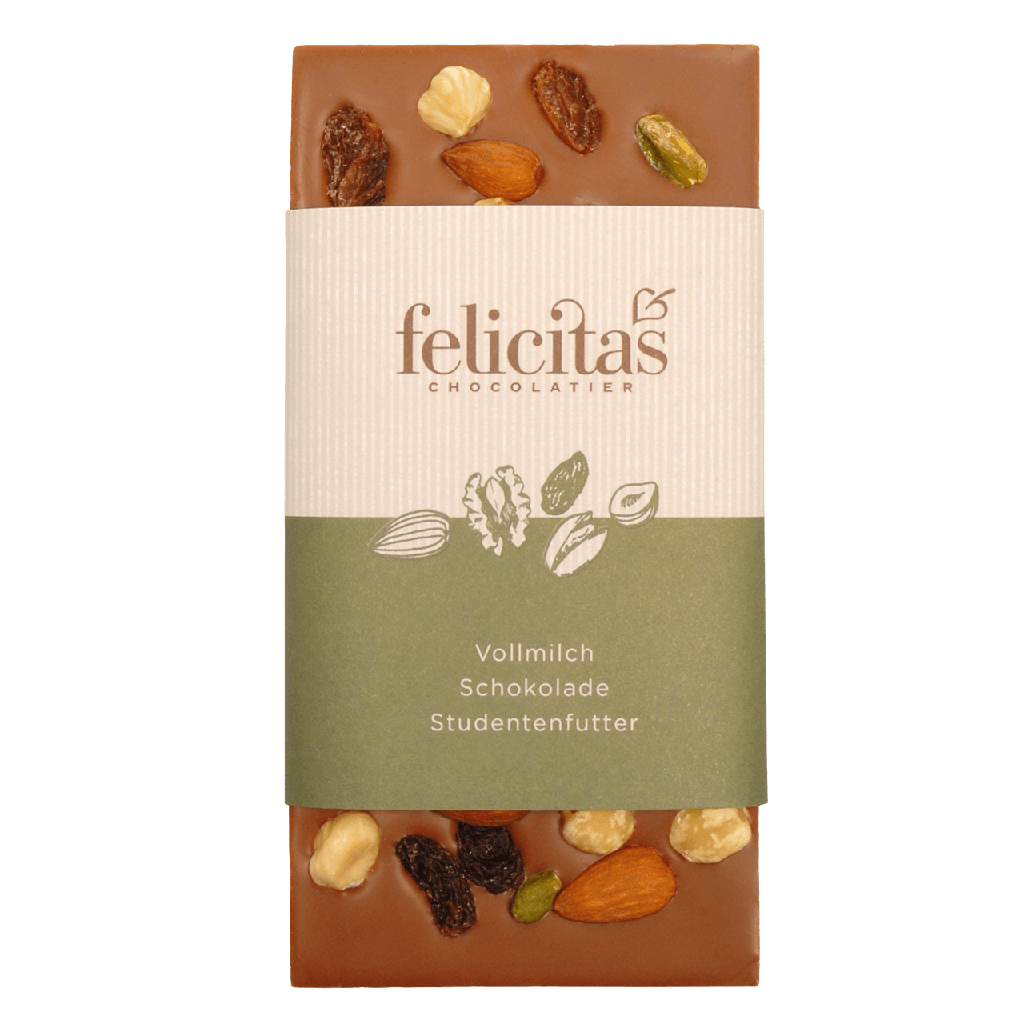 Tafelschokolade mit Studentenfutter 100g