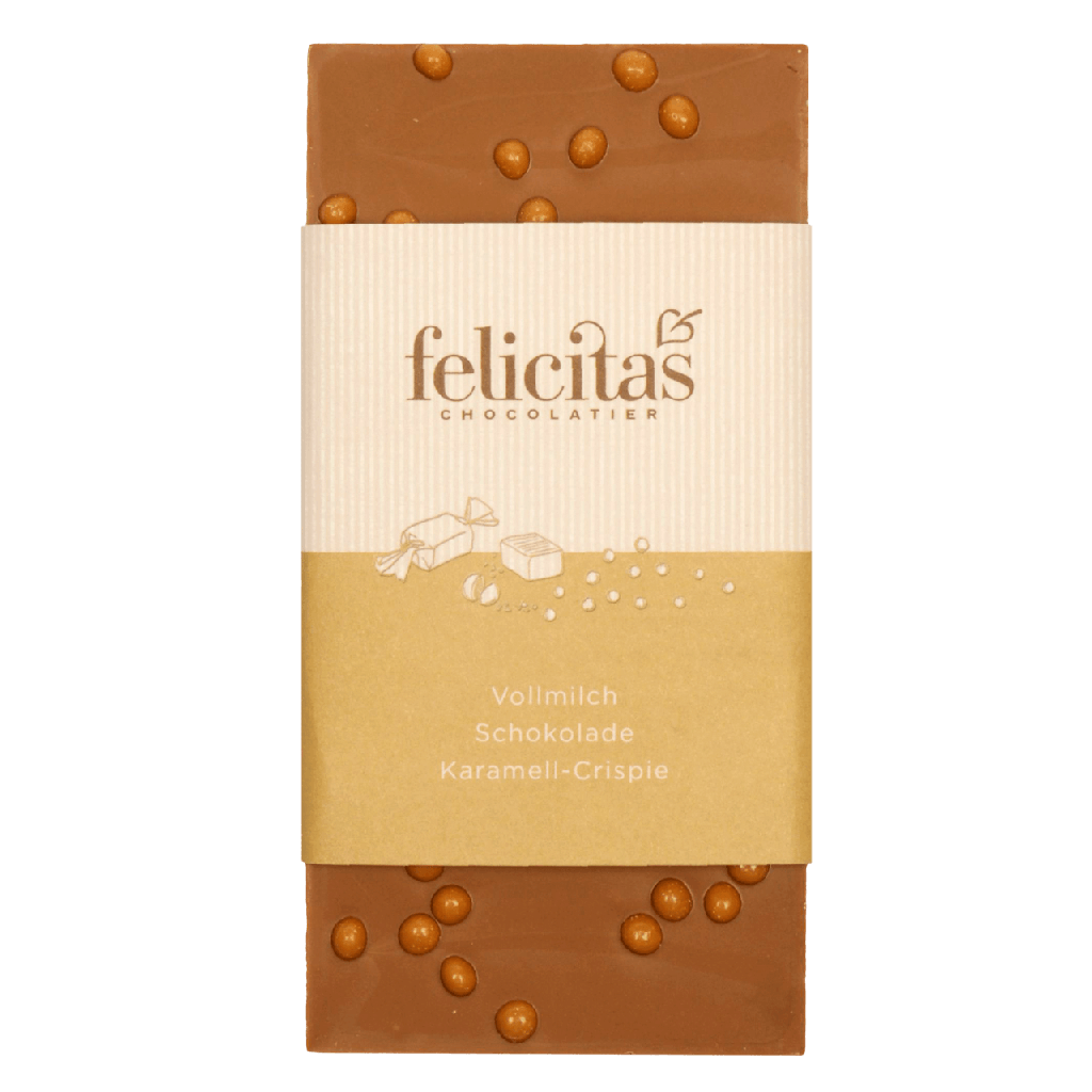 Tafelschokolade Vollmilch mit Karamell-Crispie 100g