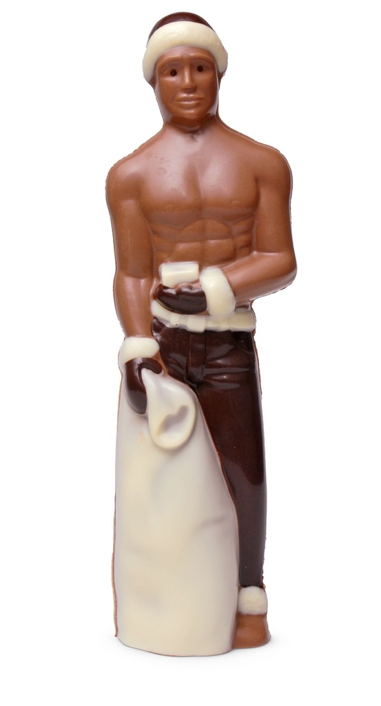 Macho-Weihnachtsmann aus Schokolade