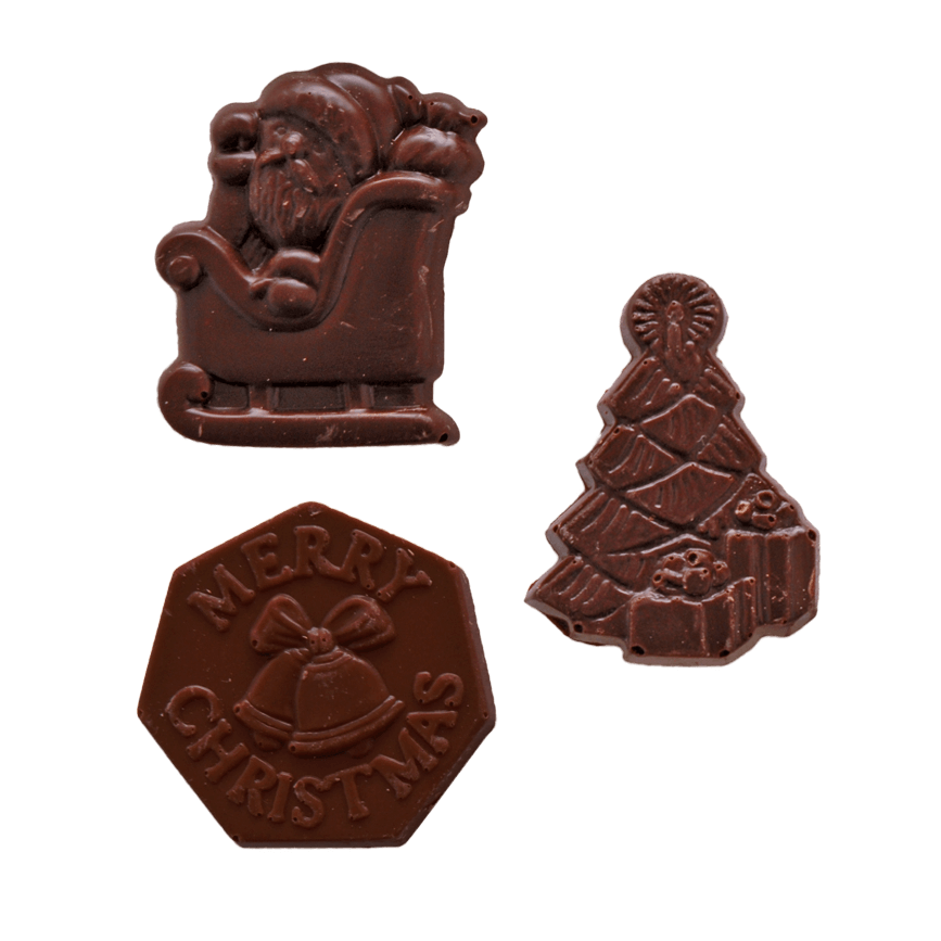 Weihnachtsplättchen Zartbitter 100g