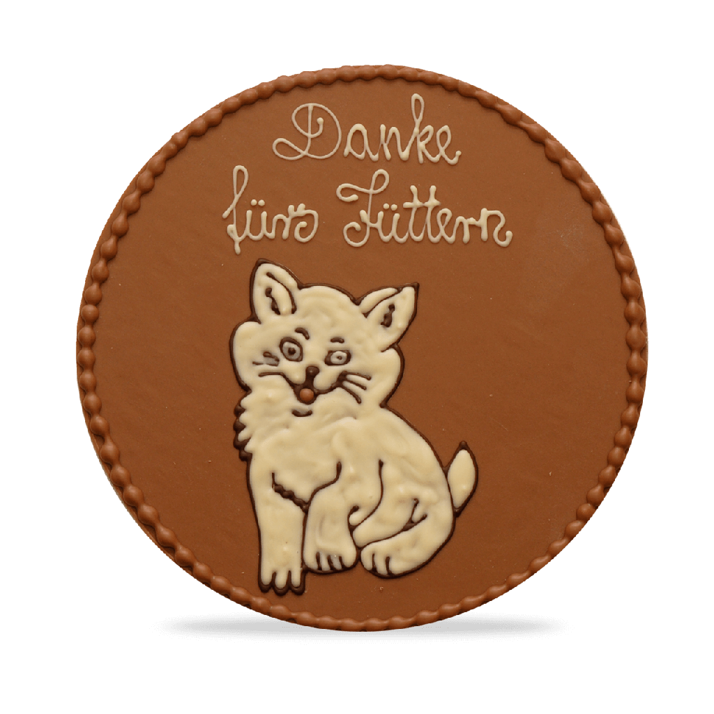 Schoko-Orden Danke fürs Füttern - Katze