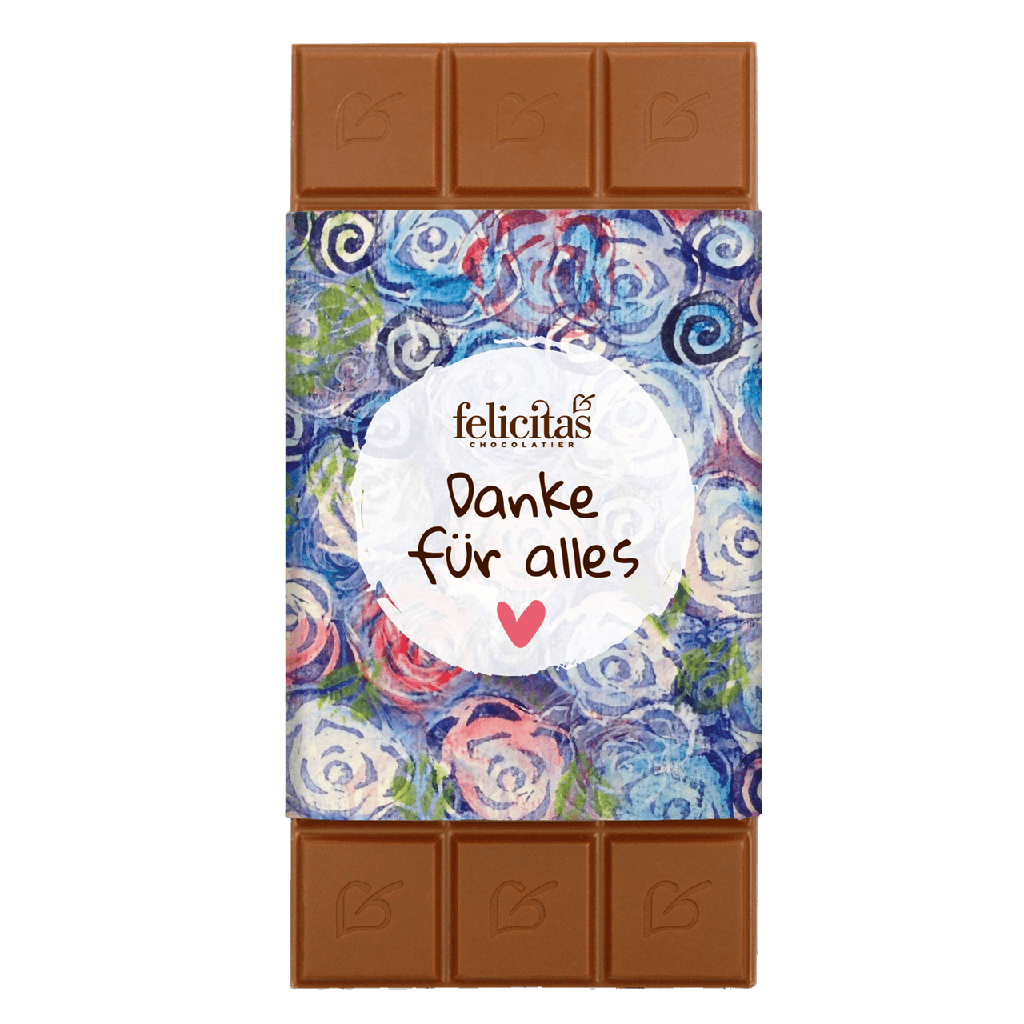 Schokoladentafel mit Blumenmotiv 100g