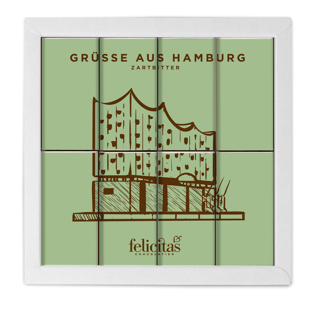 16er Schoko-Täfelchen Hamburg Zartbitter