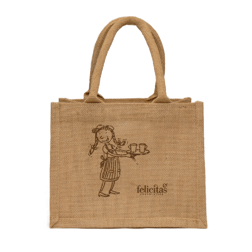 Jutetasche "...weil Schokolade glücklich macht"