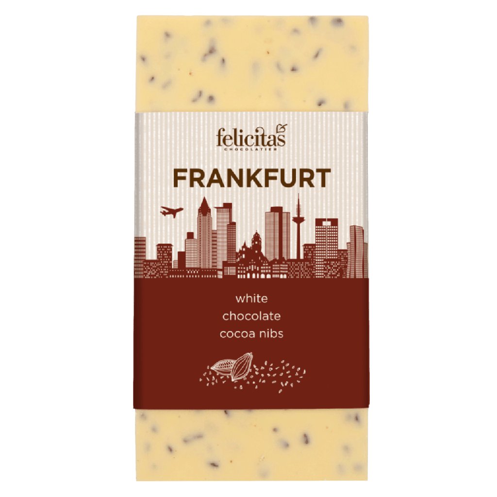 Tafelschokolade weiß mit Kakaosplittern Frankfurt 100g