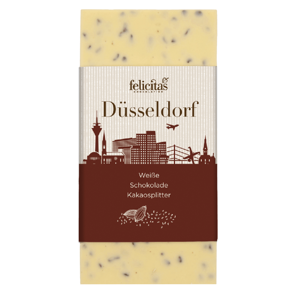 Tafelschokolade weiß mit Kakaosplittern Düsseldorf 100g