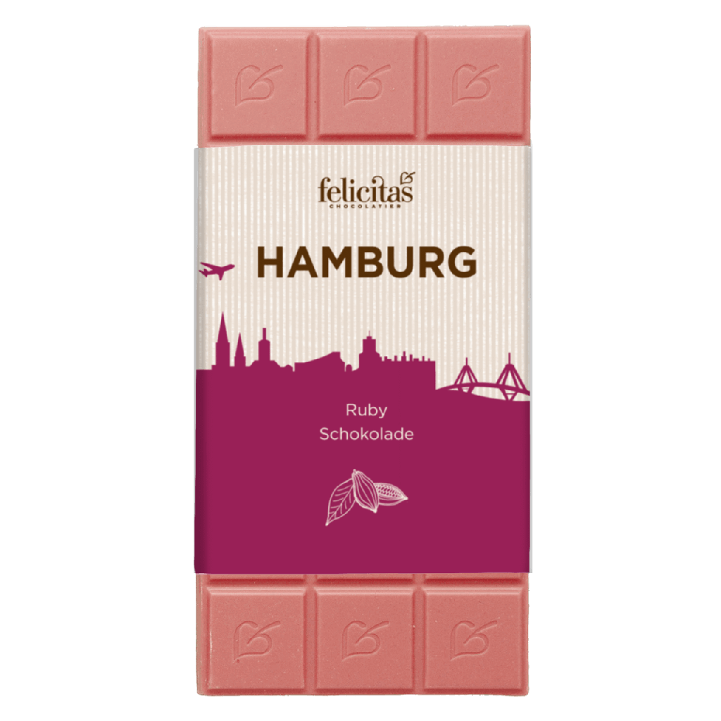 Tafelschokolade RUBY pur Hamburg 100g