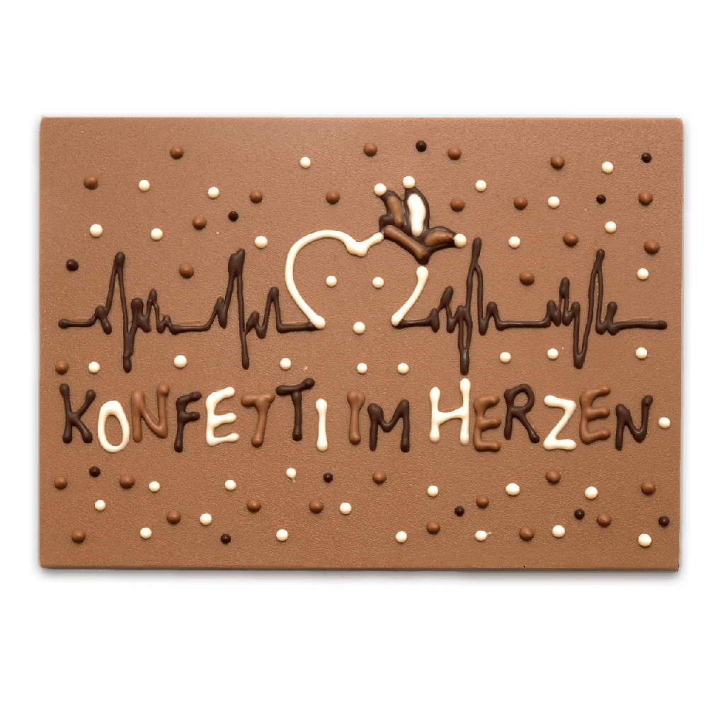 Schokokarte "Konfetti im Herzen"