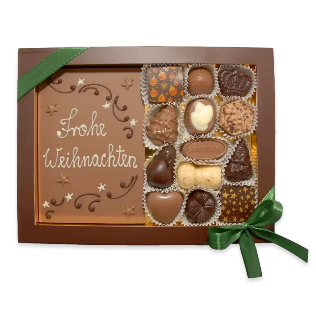 Geschenkset Weihnachtskarte und Pralinen in A5 Box