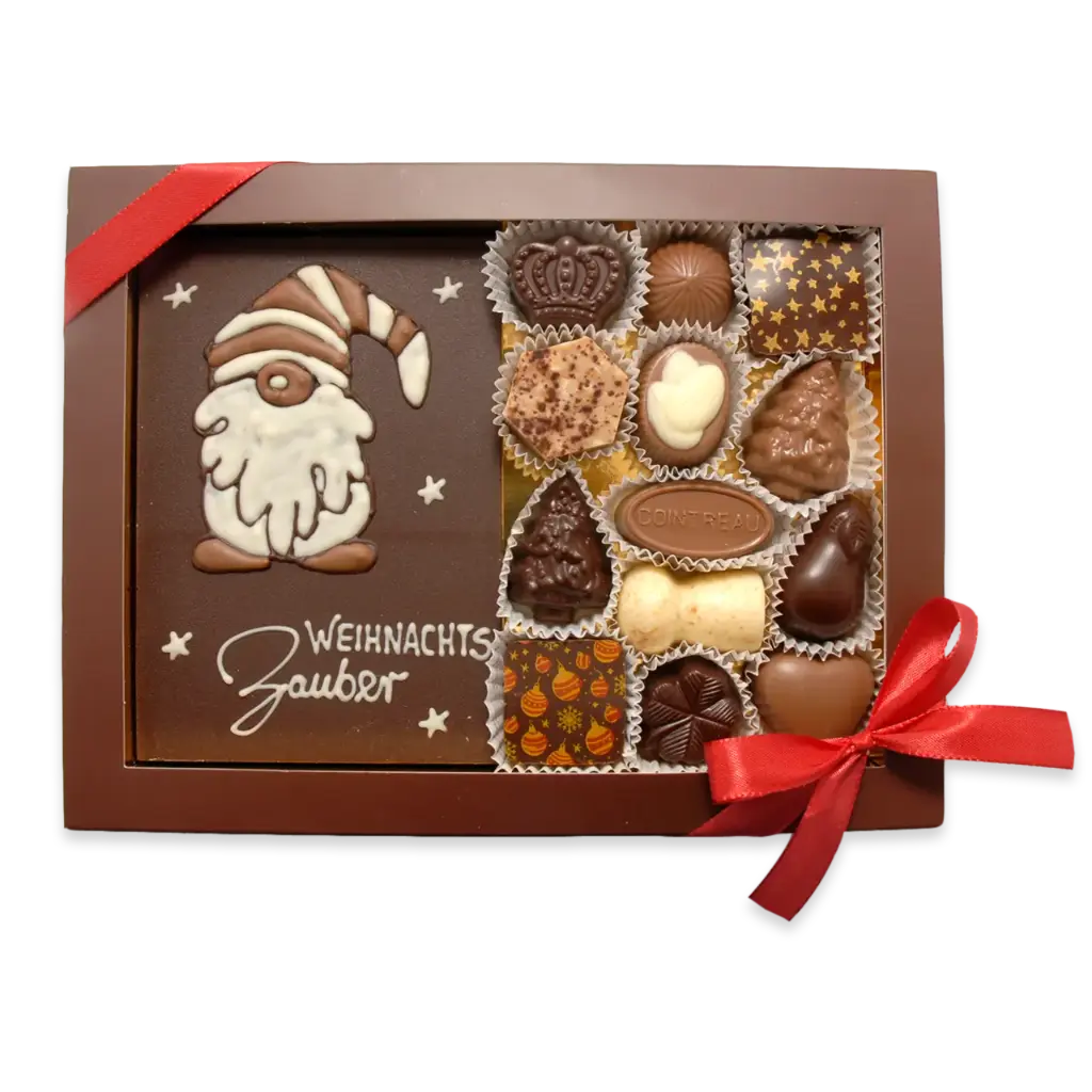 Geschenkset Weihnachtskarte und Pralinen in A5 Box 