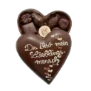 Schoko-Herz "Lieblingsmensch" mit Pralinen