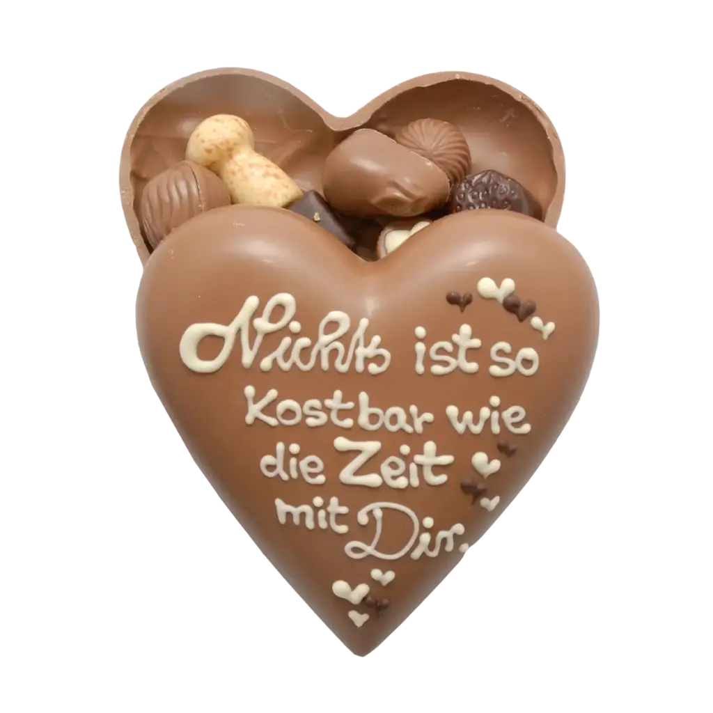 Schoko-Herz "Zeit mit dir" mit Pralinen