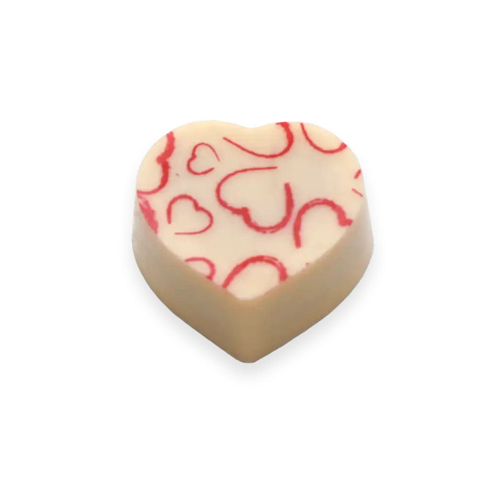 Herz-Praline mit roten Herzen100g