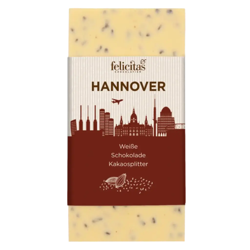 Tafelschokolade weiß mit Kakaosplittern Hannover 100g