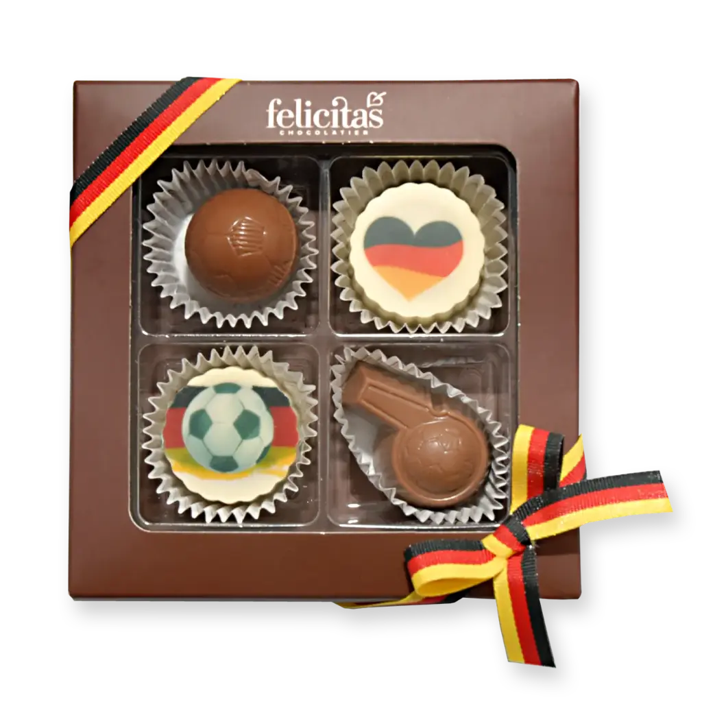 Pralinenquadrat 4er Fußball