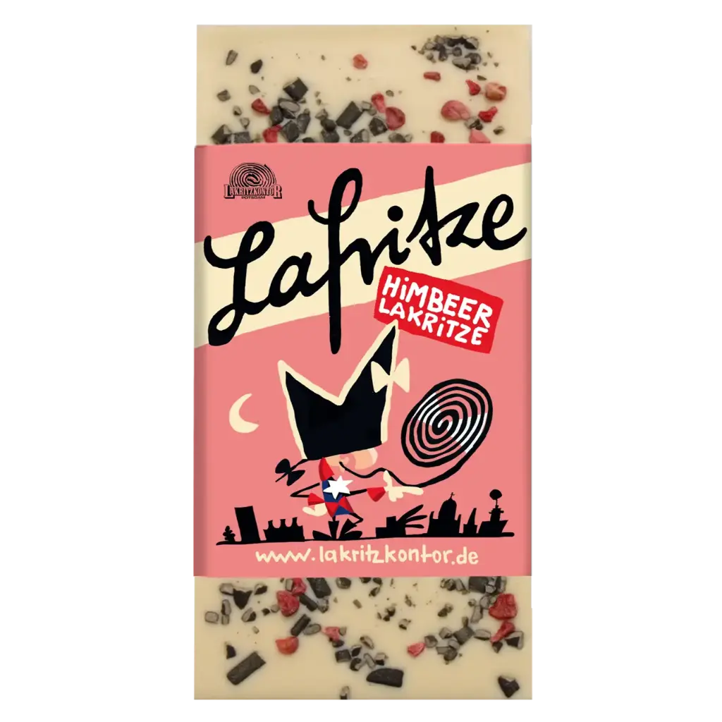 Tafelschokolade weiß Lakritz-Himbeere 100g