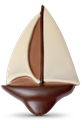 Segelboot aus Schokolade