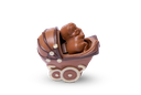 Schokoladen-Puppenwagen gefüllt mit alkoholfreien Pralinen