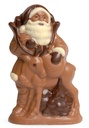 Weihnachtsmann mit Hirsch aus Schokolade