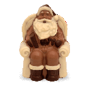 Weihnachtsmann im Sessel aus Schokolade