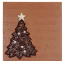Platte mit Tannenbaum aus Schokolade