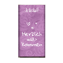 Schoko-Täfelchen "Herzlich willkommen" Zartbitter